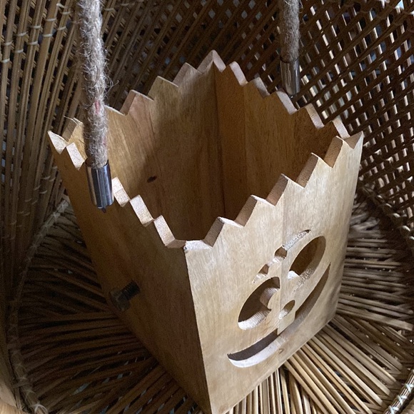 Creepy and Cute Solid Wood Frankenstein’s Monster Rope Handled Kooky Luminary 🎃 - Picture 11 of 16